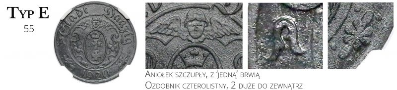 10 fenigów 1920 Gdańsk Typ E