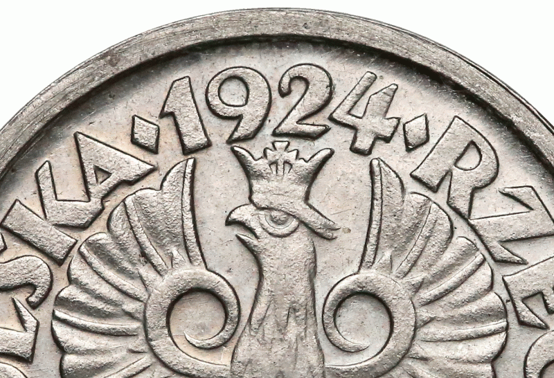Porównanie daty próbnej 20 groszy 1924 i obiegowej 20 groszy 1923